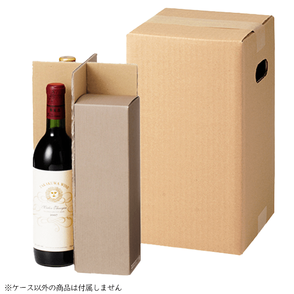 71100 宅配用 外装段ボール中瓶4本入(茶・S) / ワインとお酒の包装資材