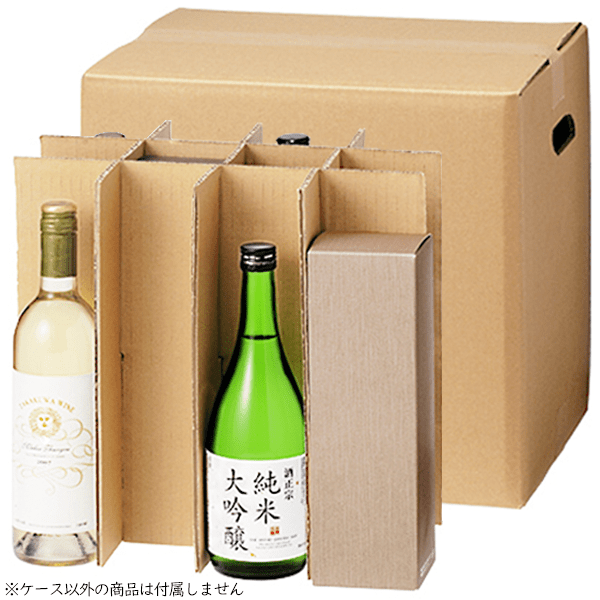 70660 宅配用 外装段ボール中瓶12本入(茶・W) / ワインとお酒の包装 ...