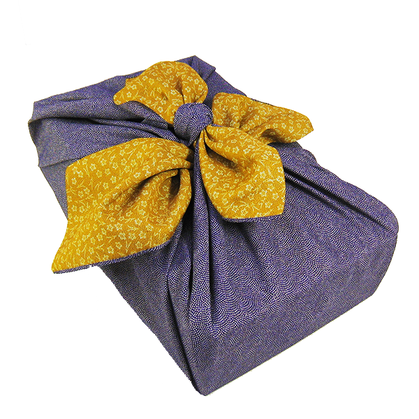 70975 ふろしき 松梅柄(紫×金茶) 二四巾 / ワインとお酒の包装資材通販